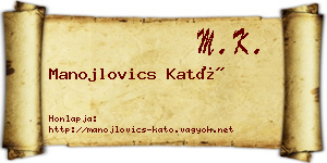 Manojlovics Kató névjegykártya